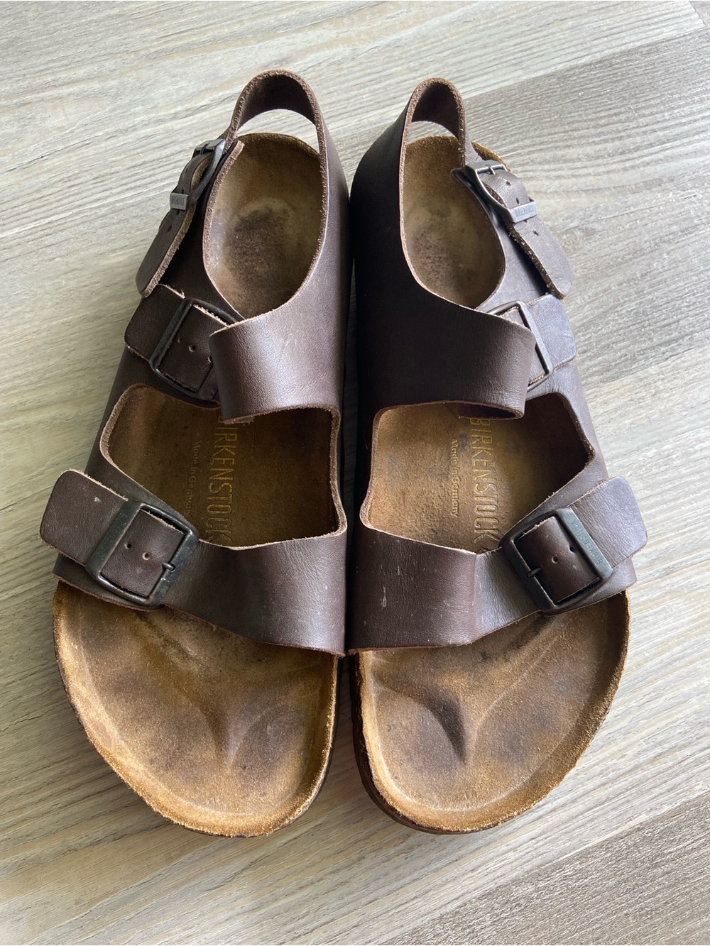 Birkenstock Milano Habana Brown Oiled Leather Sandals Men’s Size 12/ EU 45